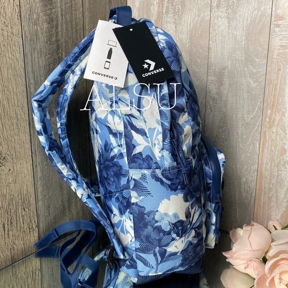 Converse Go Backpack Dolphin 🐬 Blue Flowers W - Picture 2 of 8